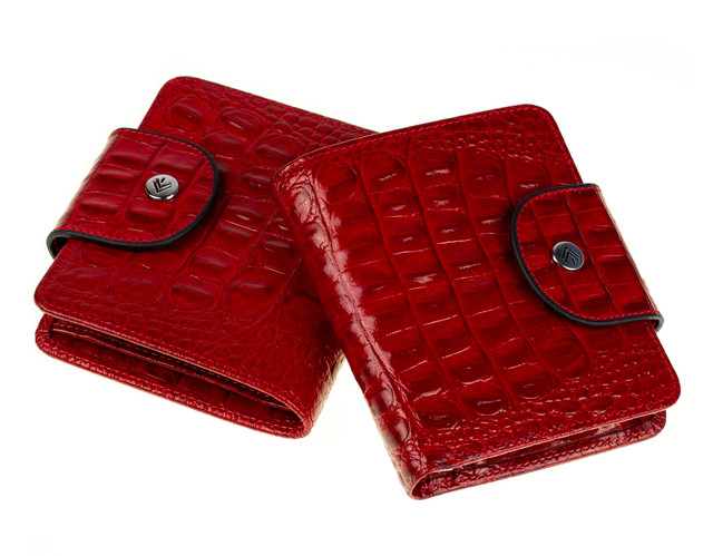 Маленький жіночий гаманець Eminsa 2154-15-5 шкіряний червоний з тисненням