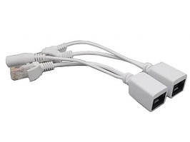 ПОЕ інжектор розгалужувач пасивний білий POE (пара) 802.3at (30Вт) TwinRate