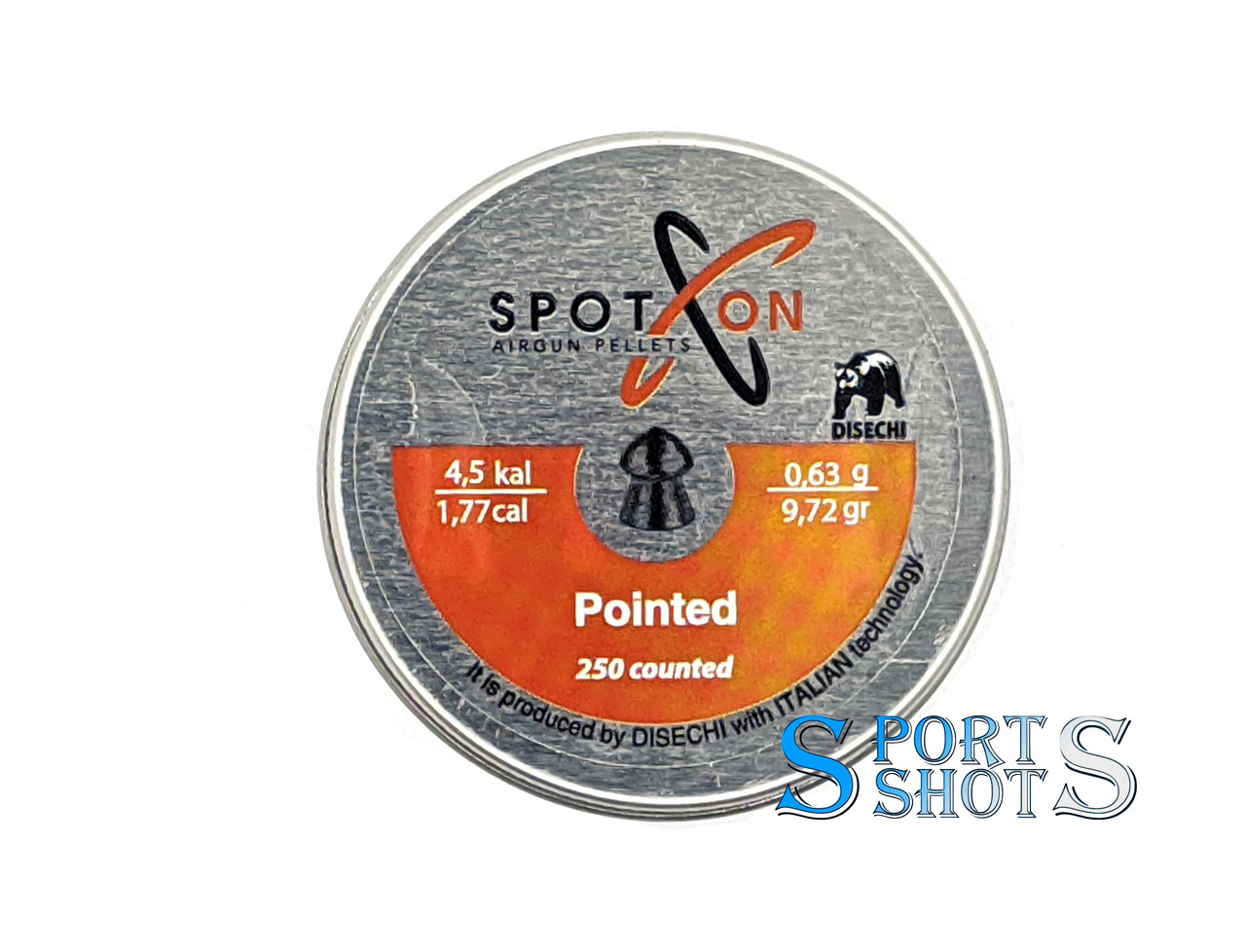 Кулі Spoton 4.5 мм, 0.63 г, 250 шт "Pointed"