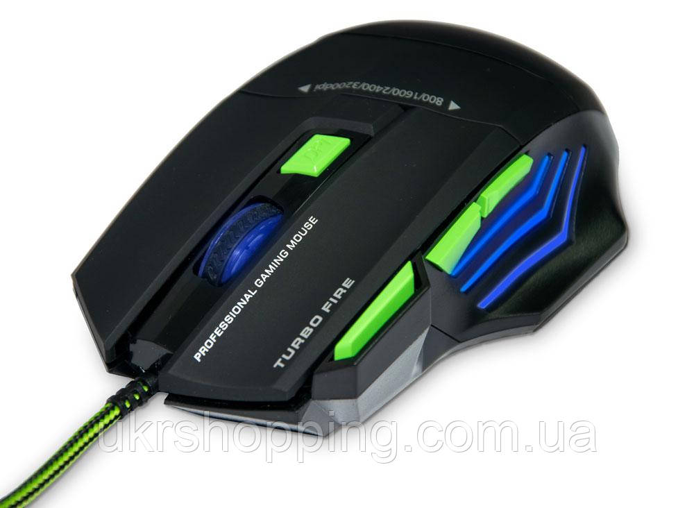 Ігрова мишка з підсвічуванням UKC на 7 клавіш з килимком, комп'ютерна миша для кс го | игровая мышь