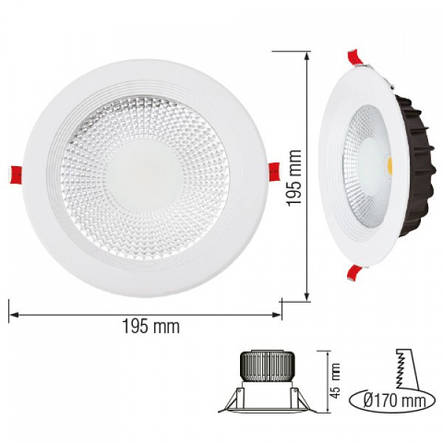 Світильник світлодіодний вбудований Horoz Electric VANESSA-20 20 W 6400 K 1470 Лм (016-044-0020-010), фото 3