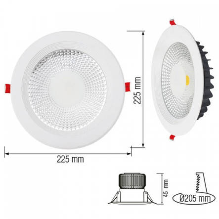 Світильник світлодіодний вбудований Horoz Electric VANESSA-30 30 W 6400 K 2205 Лм (016-044-0030-010), фото 3