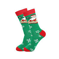 Носки Friendly Socks с новогодним принтом. Цвет: зеленый