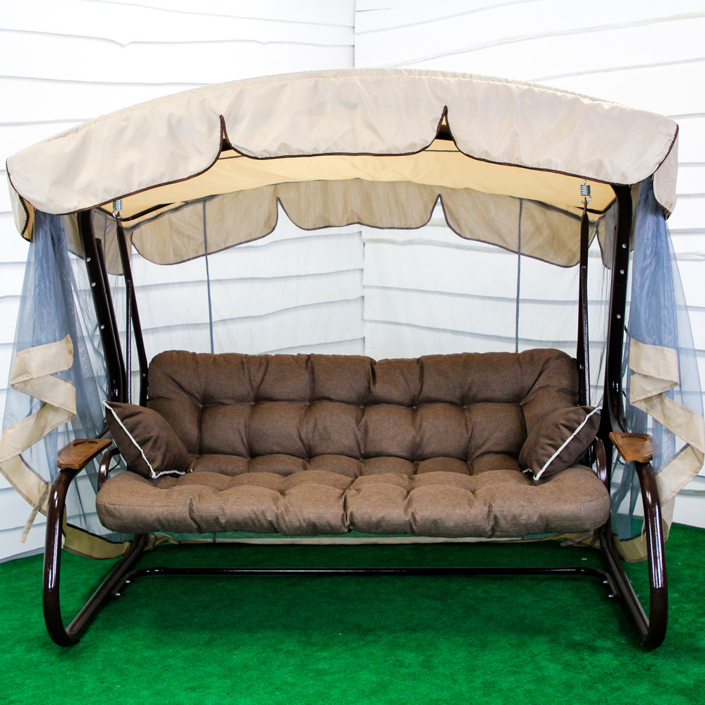 Гойдалки садові GreenGard Аланія Air Гойдалка з відкидною спинкою та москітною сіткою, фото 1