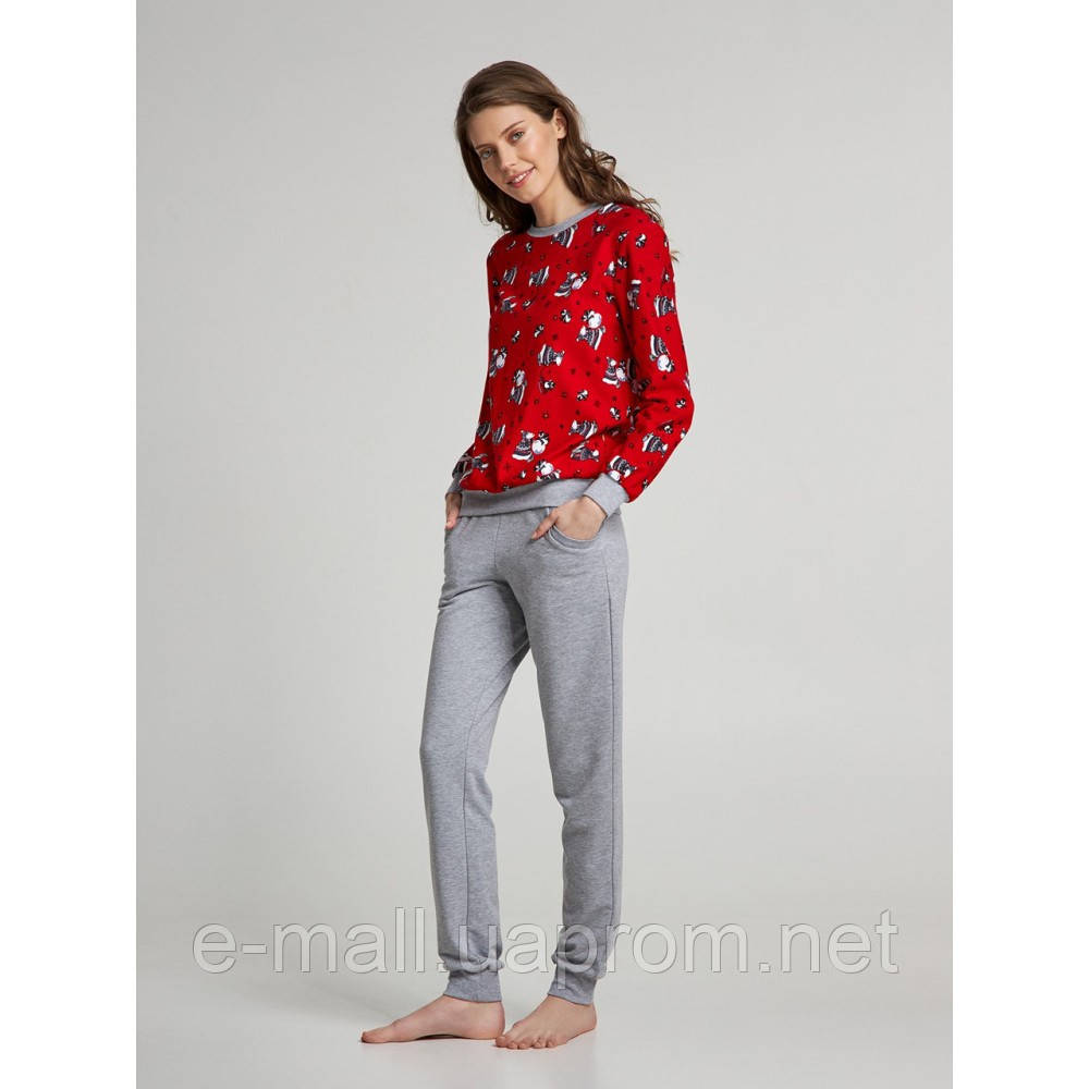 Новорічна жіноча піжама Ellen 170/001. Утеплена