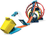 Набір Гот Вілс Track builder Потрійна петля / Hot Wheels Track Builder Unlimited Triple Loop Kit, фото 3