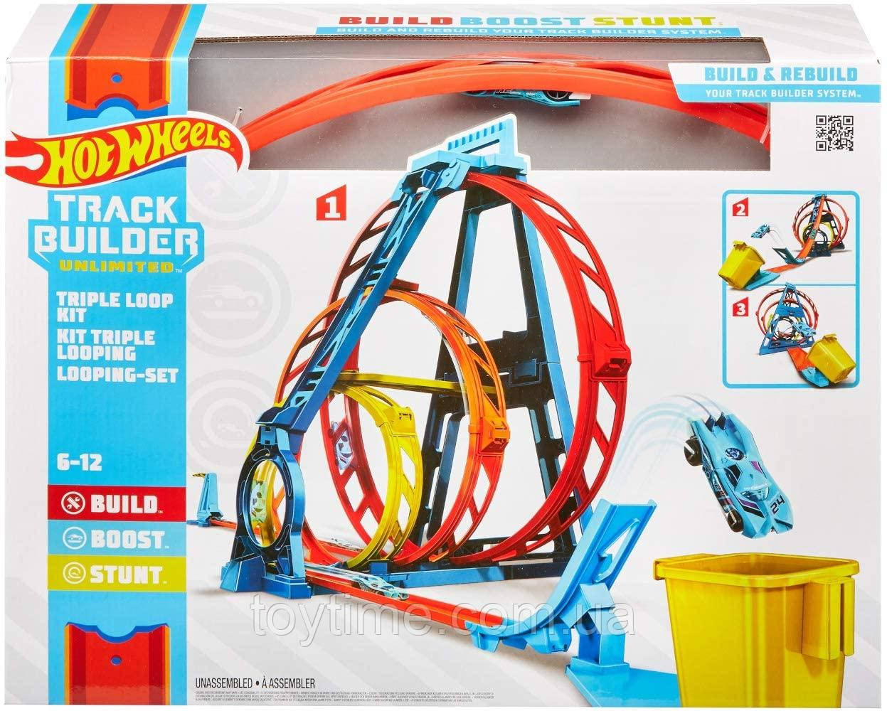 Набір Гот Вілс Track builder Потрійна петля / Hot Wheels Track Builder Unlimited Triple Loop Kit