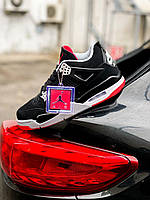 Кроссовки мужские Nike Air Jordan 4 Retro найк аир джордан черные с красным