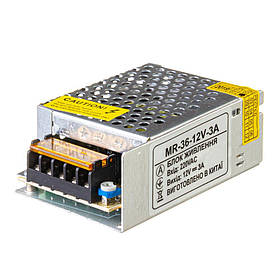 Led блок питания 12В MR/3A 36 Bт IP 20 (Блок живлення 12в, Трансформатор 12в)