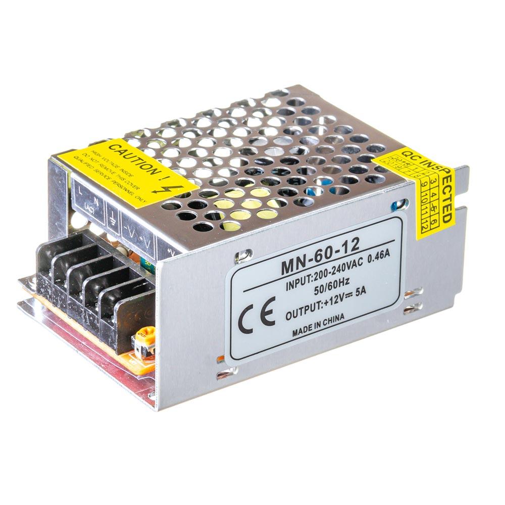 Led блок питания 12В MN/5A 60 Bт IP 20 (БП 12в, Блок живлення 12в, Трансформатор)
