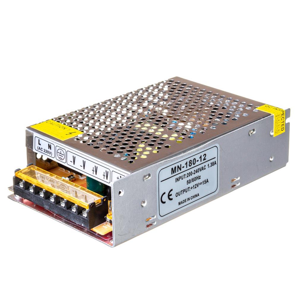Led блок питания 12В MN/15A 180 Bт IP 20 (БП 12в, Блок живлення 12в, Трансформатор)