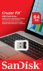 Флешка USB SanDisk Cruzer Fit 64GB Black (SDCZ33-064G-G35)