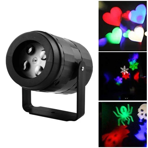 Лазер диско W886-3, 2 фиксированый рисунок, фигурки, лазер проектор, праздничное освещение, диско проектор - фото 1 - id-p1315989324
