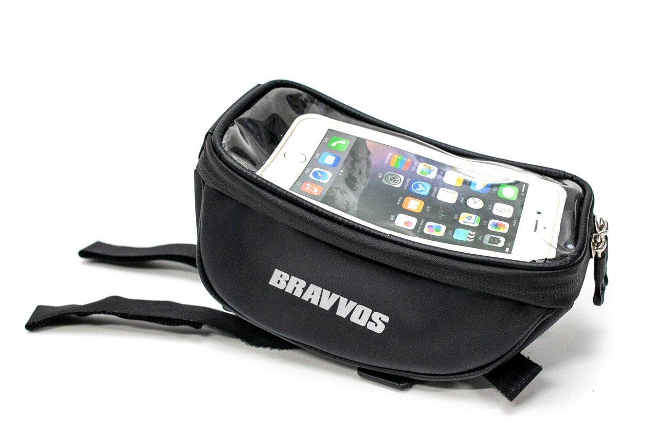 Велосумка з відділенням під смартфон чорний BRAVVOS CT-002