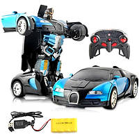 Машинка трансформер на радиоуправлении Bugatti Veyron Robot Car RC 1:18 радиоуправляемая машина на аккумулятор