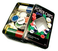 Набор Для Покера на 100 фишек в Металлическом Боксе