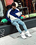 Чоловіча тепла кофта Adidas M674 біло-синя, фото 4
