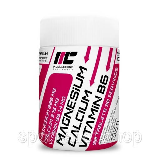 Вітаміни та мінерали Muscle Care Magnesium Calcium Vitamin B6, 90 таблеток