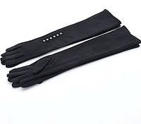 Рукавички трикотажні жіночі подовжені ronaerdo (black) size 7.5