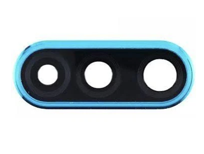 Скло камери Huawei P30, з рамкою синього кольору, Aurora Blue