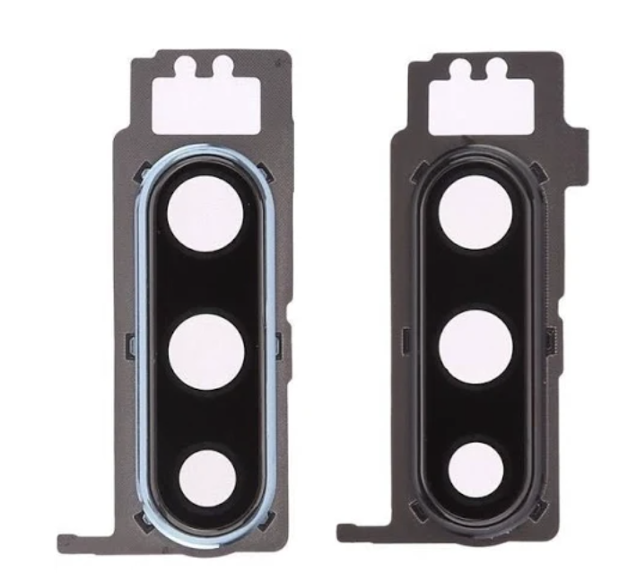 Скло камери Huawei P30 Lite/Nova 4e, з рамкою сріблястого кольору