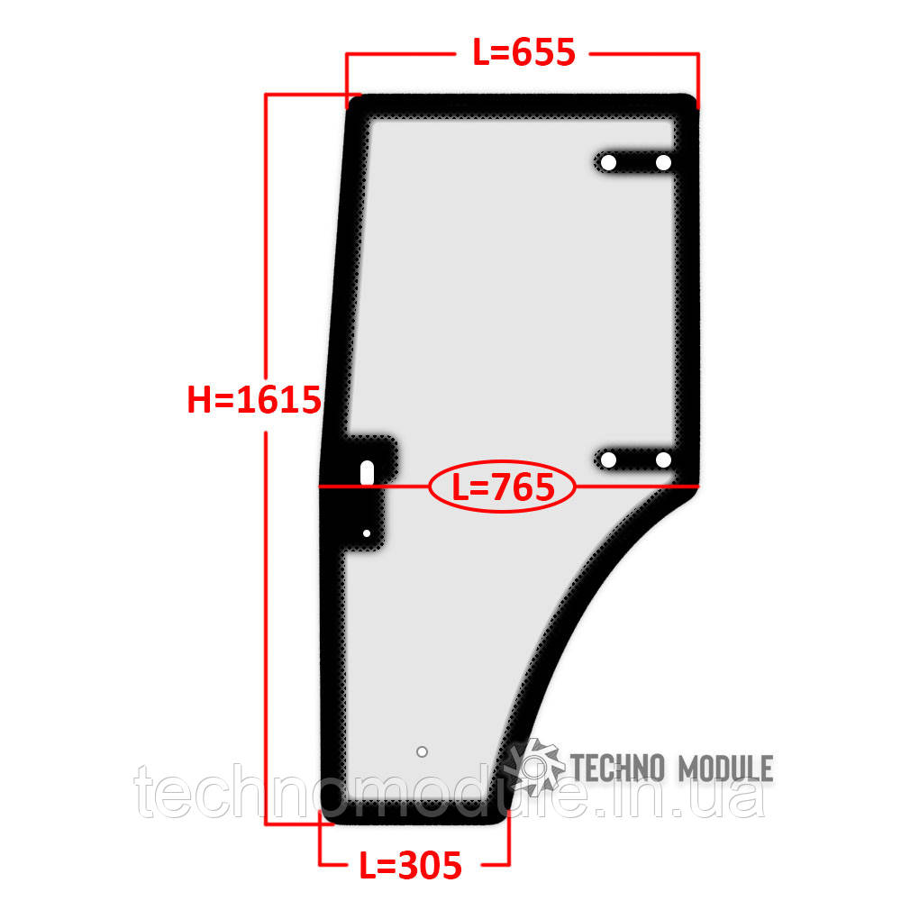 Скло дверей лівого ДТЗ 504/Lovol TE244