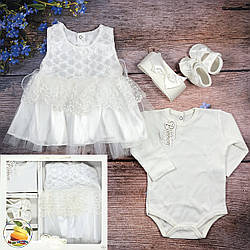 Набір одягу на водохреща для дівчинки Розмір: 0-3 місяці (01258)