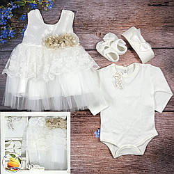Набір одягу на водохреща для дівчинки Розмір: 0-3 місяці (01261)