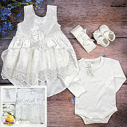 Нарядный комплект одежды для малышки Размер: 0-3 месяца (01262)