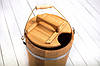 Відро дубове для лазні 15 літрів із кришкою та черпаком 0.5 л., фото 9