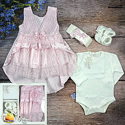 Подарунковий набір одягу для маленької дівчинки Розмір: 0-3 місяці (01264)