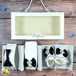 Шапочка, пінетки і метелик Розмір: від 3 до 6 місяців (01275)