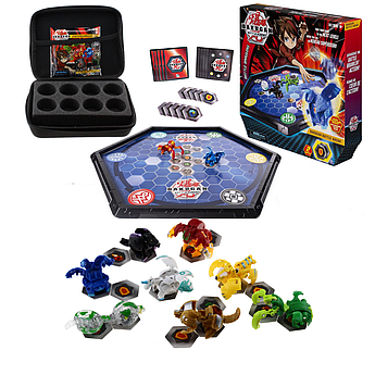 Бакуган, Ігровий набір Bakugan Battle 8 шт. + арена + кейс, бокс для бакуганов, бакуганы, чорний