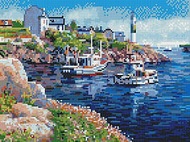 Алмазна вишивка (мозаїка) 30x40 см Міська гавань Rainbow Art