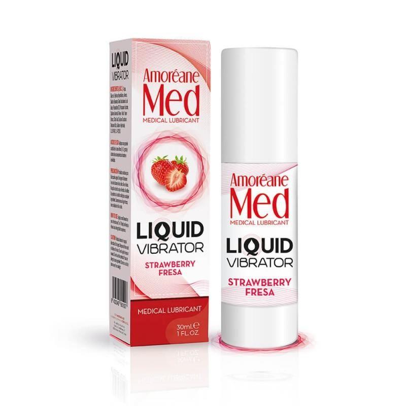 Рідкий вібратор Amoreane Medical Lubricant Liquid Vibrator Strawberry 30мл | Puls69
