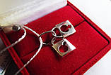 Підвіска срібна парна Замок та Серце, фото 2