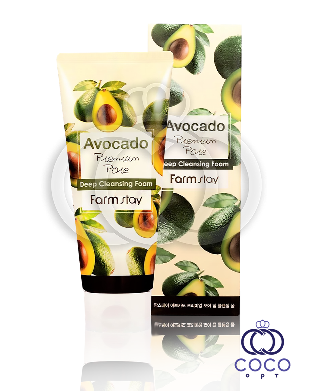 Пінка для вмивання Farm stay Avocado з екстрактом авокадо М'ЯТА КОРОБКА 180 мл