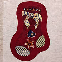 Набор для творчества Елочная игрушка из ткани Красный носочек 9*12 см (подробные фото внутри)