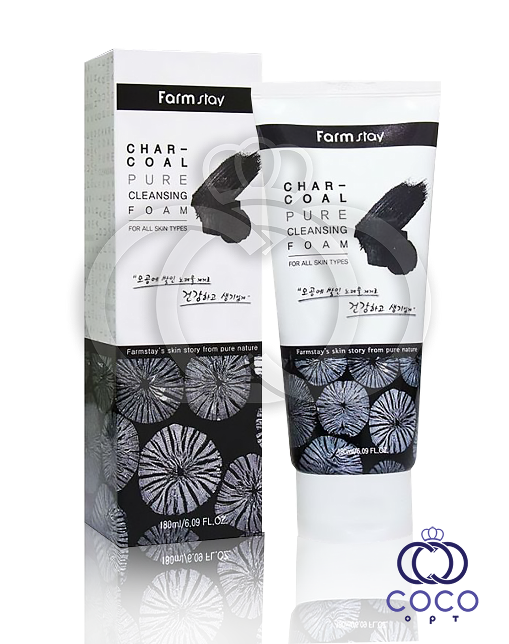 Пінка для вмивання Farm stay Charcoal Pure Cleansing Foam з деревним вугіллям 180 мл