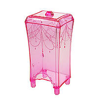 Бокс для ватяних дисків, пластиковий органайзер для спонжей (рожевий)