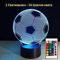 3D світильники лампи, футбольний м'яч, з пультом управління, Світильник 3D