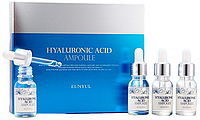 Набор увлажняющих ампульных сывороток с гиалуроновой кислотой Eunyul Hyaluronic Acid Ampoule Set 4×12 мл
