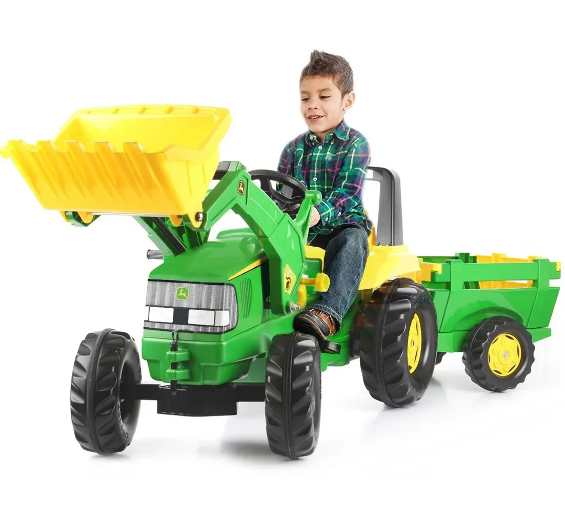 Дитячий трактор на педалях Rolly Toys John Deere, c причепом і ковшем