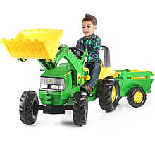 Дитячий трактор на педалях Rolly Toys John Deere, c причепом і ковшем