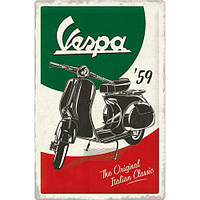 Табличка металлическая Vespa - The Italian Classic | Nostalgic-Art 24014