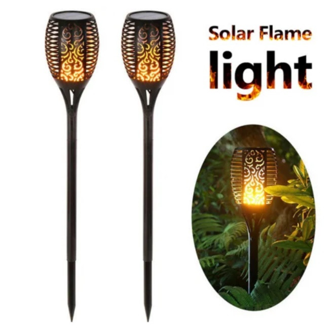 Садовий світильник Факел [Flame Light] 2 шт з імітацією вогню > на сонячній батареї > водонепроникний