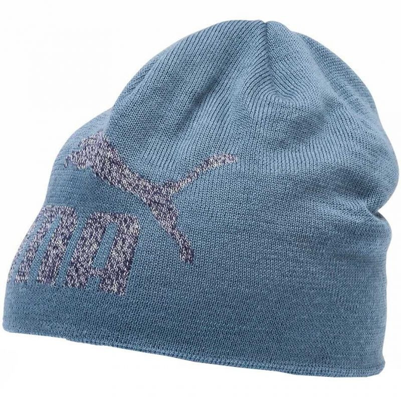 Шапка спортивна Puma Ess Logo Beanie 022330 07 (голубий, акрил, подвійна в'язка, тепла, зимова, логотип пума)