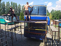 Производство и замена лобового верхнего стекла триплекс на автобусе Setra S328DT в Никополе (Украина). 1