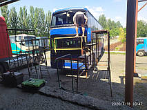 Производство и замена лобового верхнего стекла триплекс на автобусе Setra S328DT в Никополе (Украина). 2