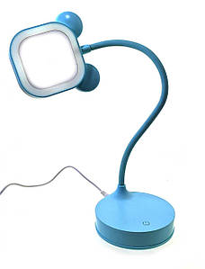 Дзеркало настільне з LED підсвічуванням на акумуляторі блакитне 28х10х10см (33869)